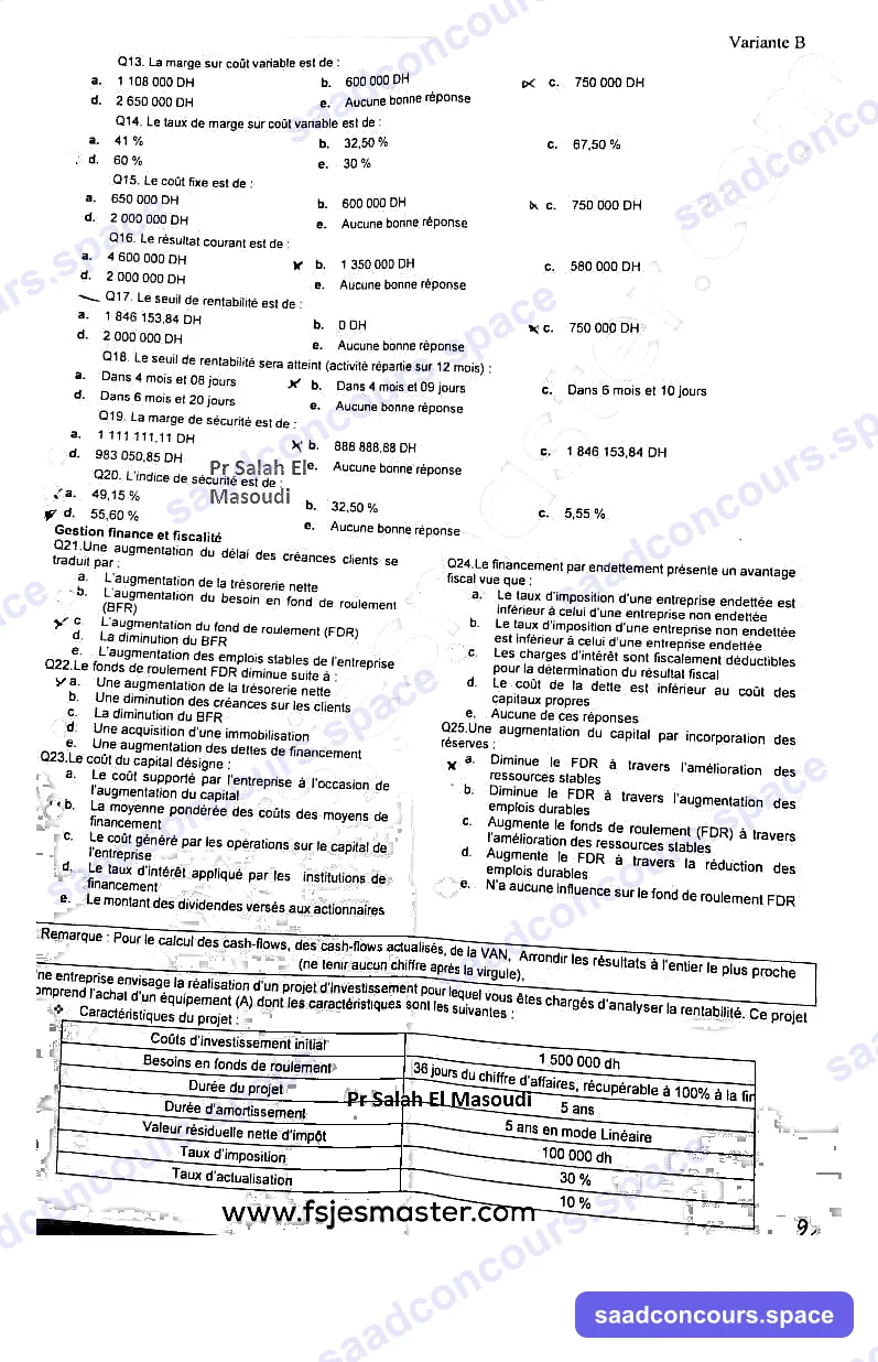 Extrait scanné — Faculté d'Économie et de Gestion Béni Mellal (Sultan Moulay Slimane) 2022